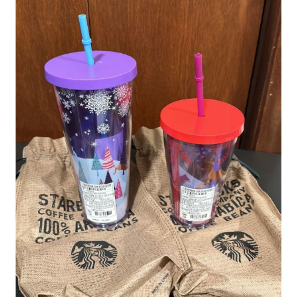Starbucks 2017 Fox Woodland Venti and Grande Set HTF Acrylic BNWT - Picture 3 of 5